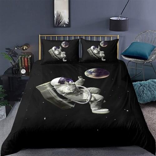 King Size Bedding Set Space Roaming 3D Universe Duvet Cover Astronaut Queen Twin Full Single Double Unique Design Bed Set