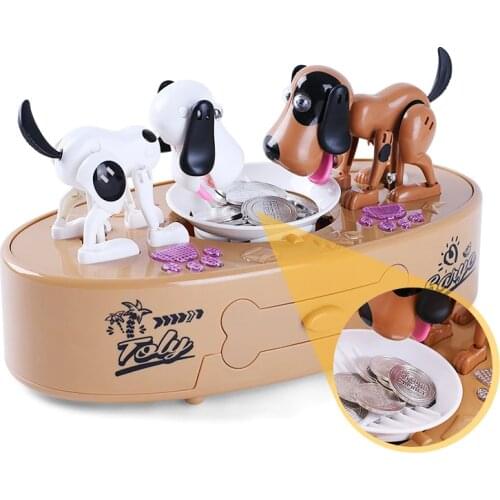 Piggy Bank Dog Coin Box Money Boxes Eat Coins Money Safe Digital Box Desk Toy Ornament Gifts For Kids Hogar Home C001