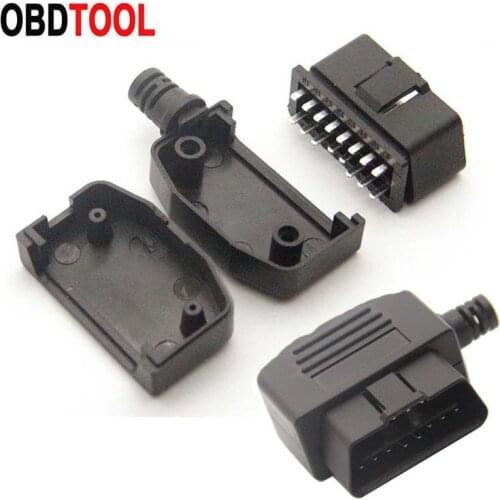 L Type Head OBD Male Adapter Automotive Diagnostic Connector Assembly Obd2 Plug J1962M Socket Shell Plug + Housing +SR+ Screws