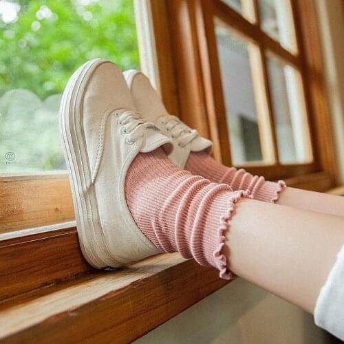 Jeseca Hot Sale Women Socks Japanese Kawaii Ruffles Girls Cute Sock Female Harajuku Vintage Streerwear Crew Sock for Christmas