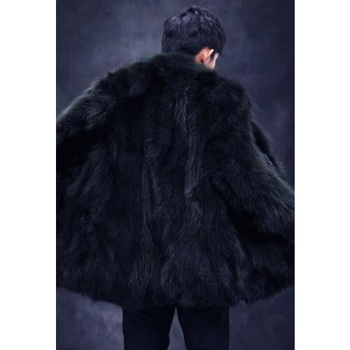 New real genuine natural raccoon fur coat mens fashion English collar jacket with warm winter