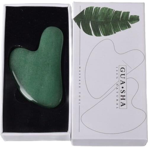 Jade Gua sha Tool Gift Boxes Massage Face Make Up Health Care Body Natural Aventurine Stone SPA Acupuncture Scraping Healing