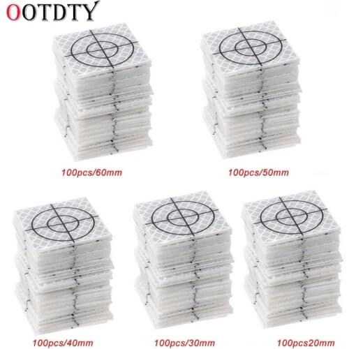 100 Pcs Reflector Sheet Reflective Tape Target Total Station 20/30/40/50/60mm
