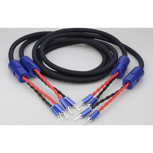 Pair Audiocrast SC005 Silver Plated Audiophile Speaker Cable Spade to spade Plug Loudspeaker Cable For HIFI Speaker Amplifer