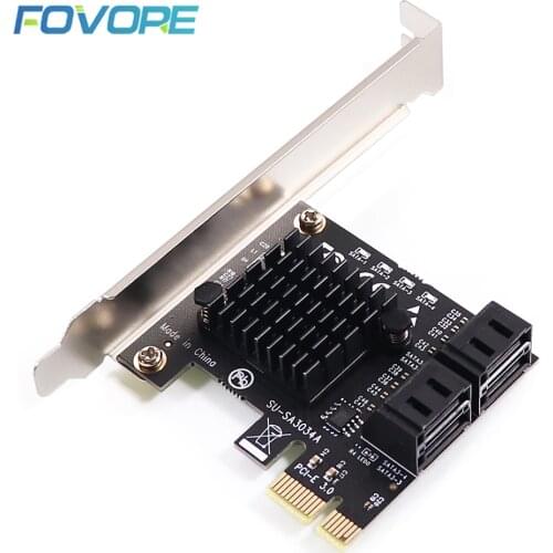 PCI e to 4 Ports SATA 3 III 3.0 6 Gbps SSD Adapter PCIe PCI-e x1 Controller Board Expansion Card Support x4 x6 x8 x16