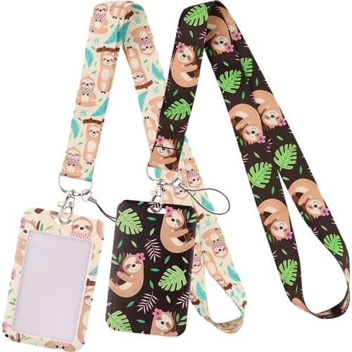 DZ2128 Novelty Sloth Lanyard for Key Neck Strap lanyards id badge holder Key Chain Key Holder Hang Rope Key Rings Accessories