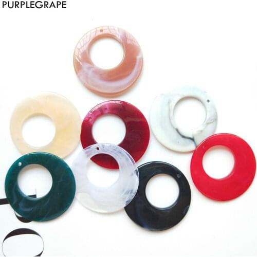 Minimalism DIY Handmade Earrings Accessories Pendant Jewelry Material Color Geometry Round Ring Japanese and Korean Fashion 6pcs