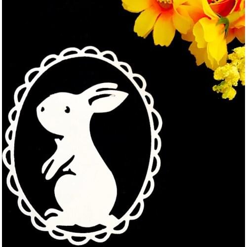 SHINECRAFT Easter Bunny Circle Frame Metal Cutting Dies Rabbit Stencil For DIY Scrapbooking Cards Decorative Craft Embossing