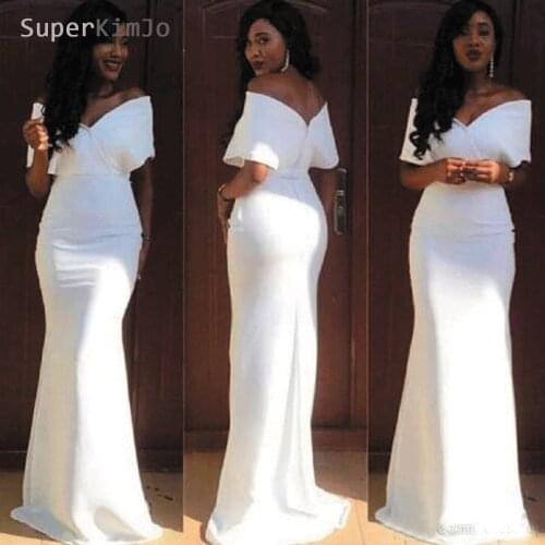 SuperKimJo Mermaid Bridesmaid Dresses 2019 Long Short Sleeve V Neck Elegant Wedding Party Dresses Vestido De Festa