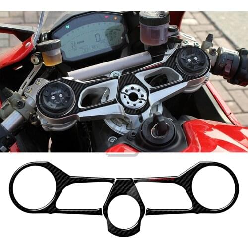 For Ducati 1199 Panigale S 2012-2014 1299 2015-2018 3D Carbon Fiber Triple Tree Yoke Cover Protector Tank Pad