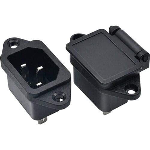 AC 250V 10A IEC320 C14 3 Pin Male Power Cord Inlet Socket