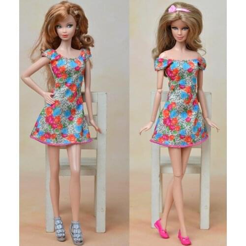 High Quality Handmade Off Shoulder Doll Dress Short Dress For Barbie Dreamhouse Colorful Clothes For 1/6 BJD Dolls Girl Gifts