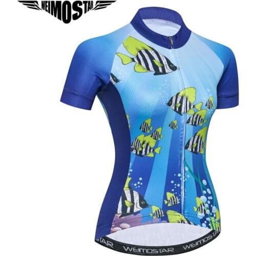 Weimostar womens blue cycling jersey wear best polyester cycling clothing quick dry bike bicycle jersey mtb bicicleta maillot
