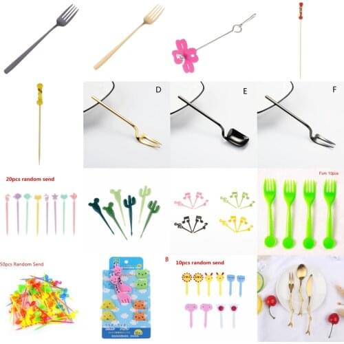 Animal Parrot Bamboo Flamingo Fruit Fork Mini Cartoon Children Snack Cake Dessert Food Pick Toothpick Lunches Party Decor