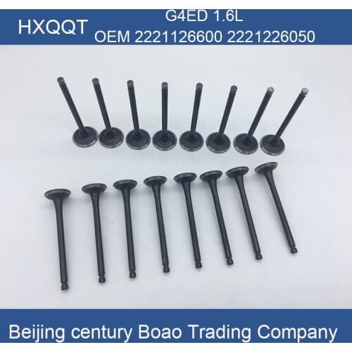 For G4ED 1.6L Engine Intake Valve EXHAUST VALVE 1set OEM 2221126600 2221226050