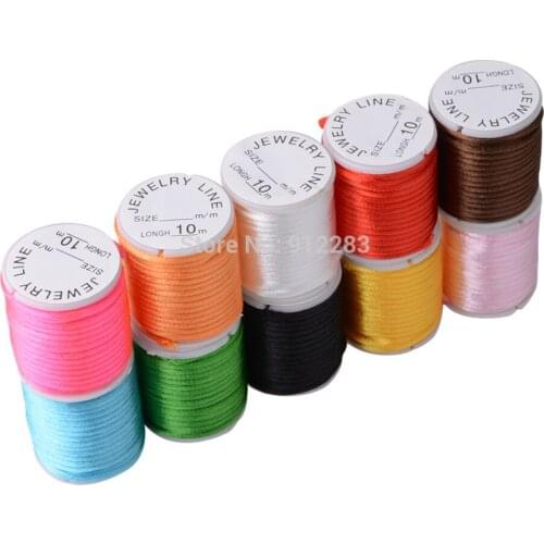 Jewelry DIY 10 Rolls 3mm Random Color Satin Cord Thread String Strap Necklace Rope Bead DIY Jewelry Making for Bracelet