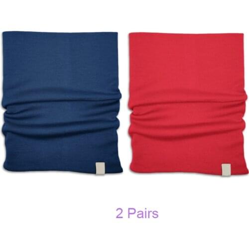 Unisex 100% Merino Wool Neck Gaiter 2-Layer Men Women Merino Wool Scarf Ring Warm Soft Thermal Anti-Odor Moisture Warm One Size