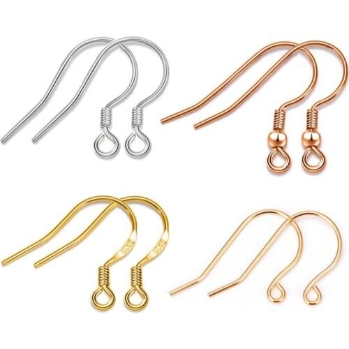 100%S925 Sterling Silver Ear Hook Accessories Earrings Ear Jewelry Plated Gold Handmade DIY Sterling Silver Accessories C