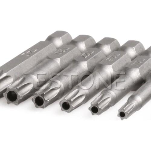 12Pcs/Set 50mm 1/4 inch Hex Torx Head Screwdriver Bits Magnetic Kit T5-T40 Drop Ship