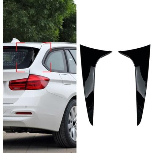2Pcs Gloss Black Rear Window Side Wing Roof Spoiler Splitter Stickers for BMW 3 Series F31 2012-2018 Exterior Refit Kit