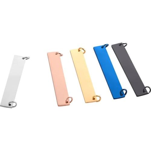 20Pcs Blank Bar Pendant Stainless Steel Tag for Neutral Necklace Mirror Polish Pendants DIY Jewelry Accessory Wholesale 35x6mm