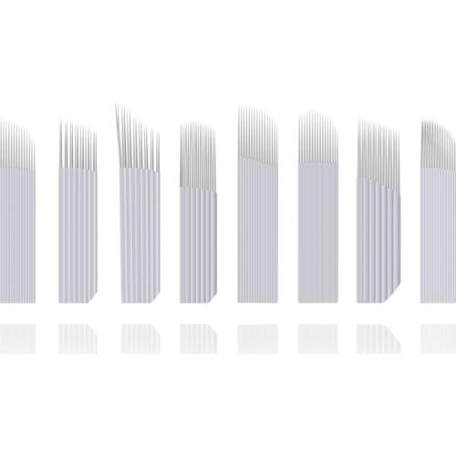 50pcs Double Row/3 Row Needles Manual Pen BladesMicroblading Permanent Makeup Eyebrow Tattoo 3D Embroidery