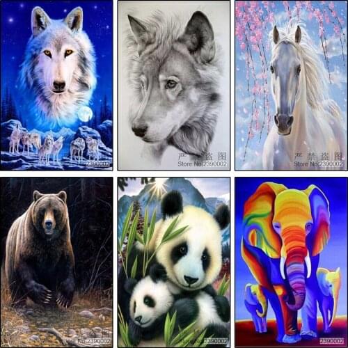5D Diy Diamond Painting Animal Series Of Wolf Horse Like Rhinestones Full Square Cross Stitch Needlework Home Decorative Gifts