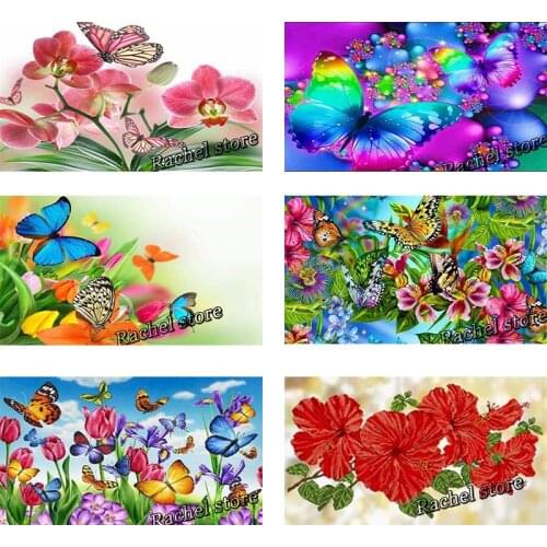 Diy Diamond Painting Cross Stitch Kits Diamond Mosaic Butterfly flower Full Square Diamond And Round Diamond Embroider BS222
