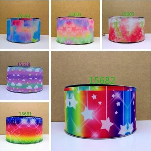 Free shipping 50 yard ombre printed grosgrain ribbon 15682