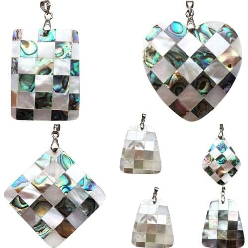 Free Shipping Women Fashion Jewelry New Zealand Abalone & Mother of pearl Shell Pendant Bead WFH739