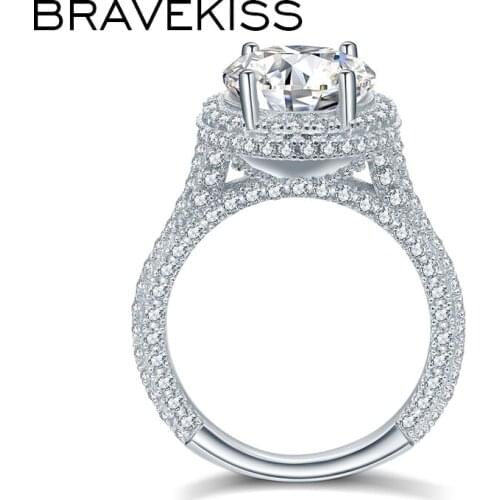 BRAVEKISS Clear Oval Wedding Rings Cubic Zircon Prong Setting Luxury Love Engagement Ring for Women gifts Jewelry kpop BUR0578A