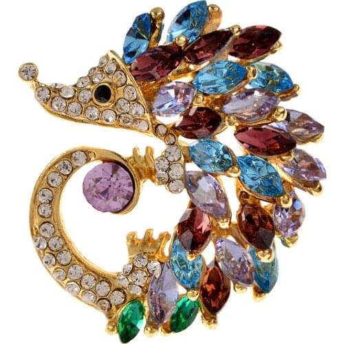 CINDY XIANG Cute Hedgehog Brooch Fashion Rhinestone Brooches For Women Crystal Animal Jewelry Funny Winter Design Accessories