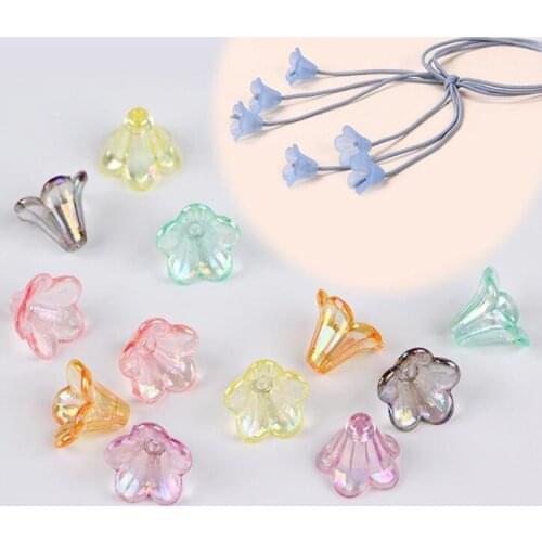 Colorful Acrylic petal Shape Loose Beads Jewelry Findings for handcraft 10x14mm DIY plastic Flower bead Accessory 100pcs y1153