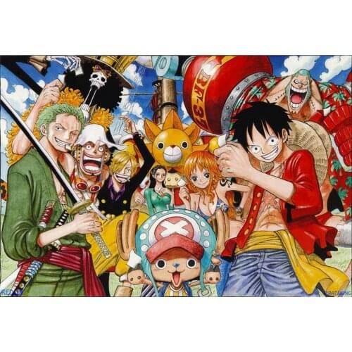 DIY One Piece Anime Diamond Painting Poster Cross Stitch Full Diamond Embroidery Bedroom Decoration Handmade Craft GJ8875