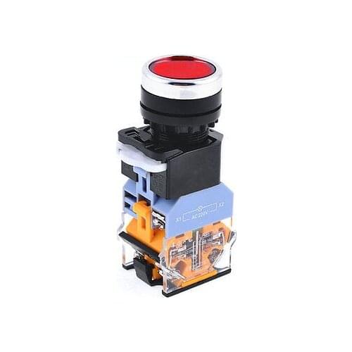 DPST 400VAC 10A 4 Screw Terminal Emergency Stop Red Push Button Switch NO NC