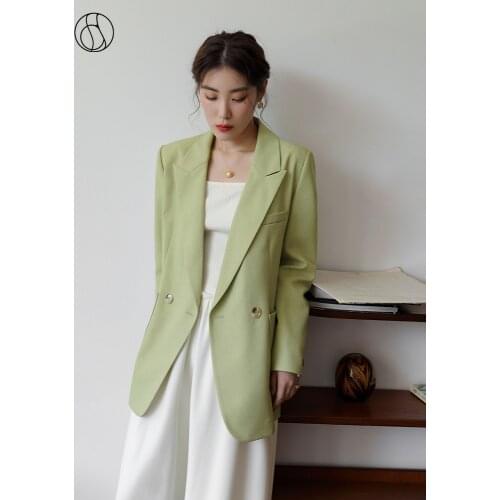 DUSHU Womens Design Sense Suit Early Autumn Temperament Suit Jacket Pure Color Simple Coat Commuter Blazer Jackets For Women