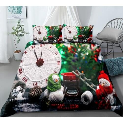 2/3 Pieces Merry Christmas Bedding Set String Ball Snowman Duvet Cover Festival Happy Holiday Bed Quilt Cover New Year Cover Set