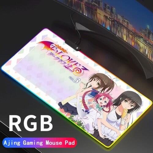 To love Keyboard Pad Rgb Mouse Pad Gamer Girl Anime Mat Mousepad Pink Cute Kawaii Gaming Accessories Slipmat Led Computer
