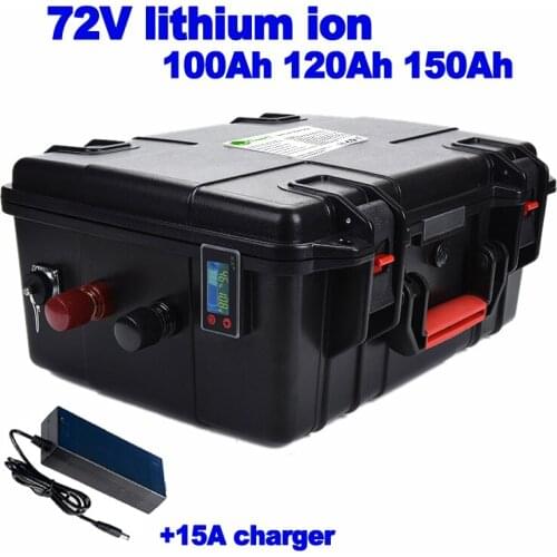 Li-ion 72v 100Ah 120Ah 150Ah lithium ion battery 100A smart BMS 7200w food truck Forklift Golf Cart tricycle AGV + 15A charger