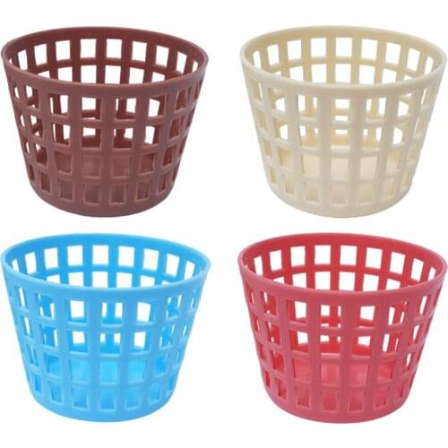 Dollhouse Miniature Plastic Basket Model Toy Accessories Dirty Clothes Basket Mini Fairy Garden Accessory Bucket Furniture Decor