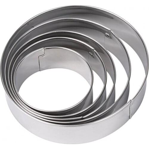5Pcs/Set Multifunctional Stainless Steel Round Biscuit Mold Cookie Cutter Kitchen Accessories for Cutting Cookies