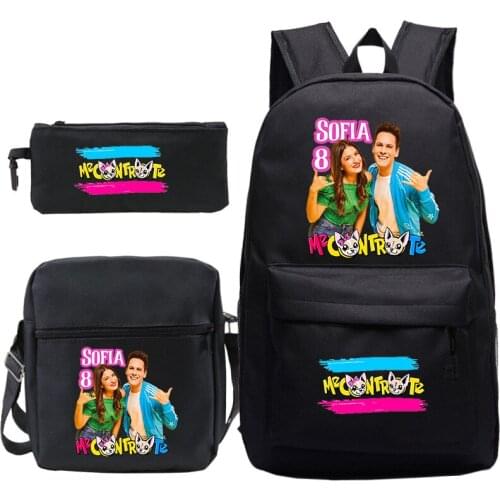 Fashion 3pcs set Me contro Te Backpack Girls Boys School Backpacks Cartoon Book Bags Laptop Bagpack High Quality Canvas Knapsack