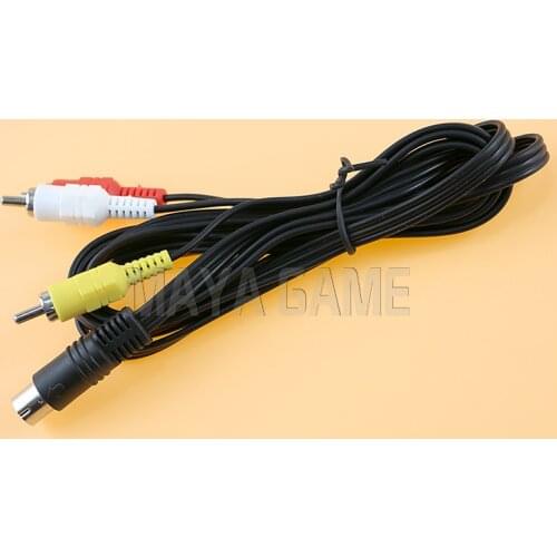 OCGAME 2pcs/lot Durable 1.8M 6ft Audio Video AV Cable For Sega For Saturn A/V RCA Connection Cord Nickel plated connector