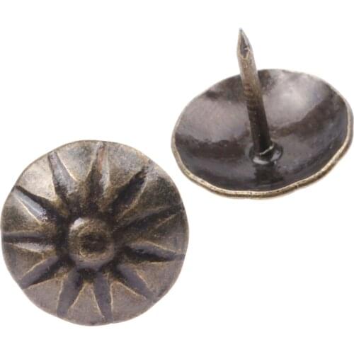 17*15mm Upholstery Nail Jewelry Gift Wine Case Box Sofa Decorative Tack Stud Pushpin Doornail Hardware Home 20pcs