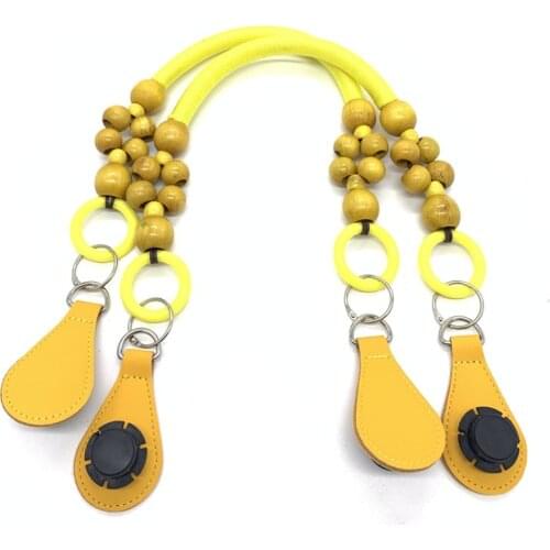 1 pair yellow hemp rope with tears drops bag handles for obag new match handles for summer