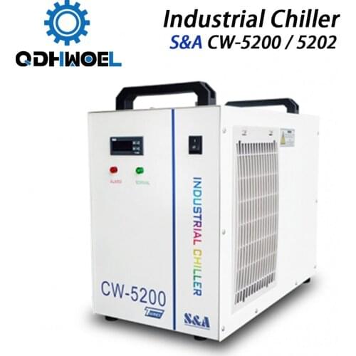 S&A CW5200 CW5202 Industry Air Water Chiller for CO2 Laser Engraving Cutting Machine Cooling 150W Laser Tube