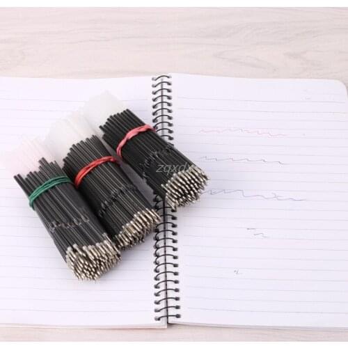 100Pcs Roller Ball Ballpoint Pen 0.7mm Stander Refill High Quality Lead Rods Black Blue Red Office School Writing Supplies July