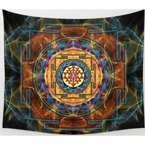 The Sri Yantra Sacred Geometry Tapestry Wall Decor Bedspread Coverlet Curtain Blanket Towel Throw Sheet Personalized Table Cloth