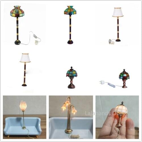 1:12 Dollhouse Mini Glowing Light Wire Floor Lamp (No Battery) Model Appliances Furniture Decor Play Dollhouse Accessories