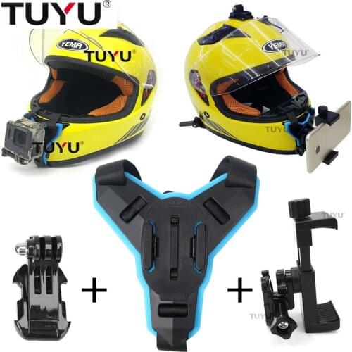 TUYU Action Camera Motorcycle Helmet Chin Bracket Chin Mount Adapter for GoPro Hero 9 8 7 6 5 4 Yi 4K SJCAM For Iphone Huawei